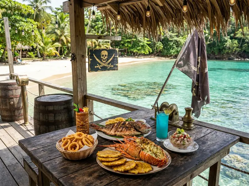 Fresh seafood & rum cocktails